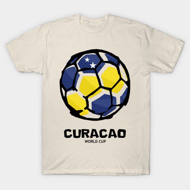 Curacao Football Country Flag T-Shirt by KewaleeTee